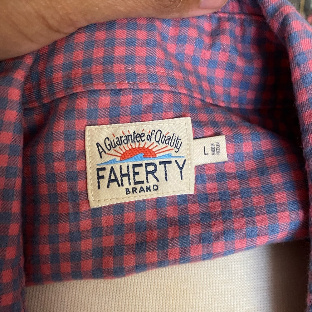 Faherty Men's Flannel Plaid Button Down Shirt Siz… - image 5